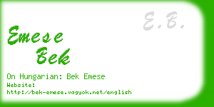 emese bek business card